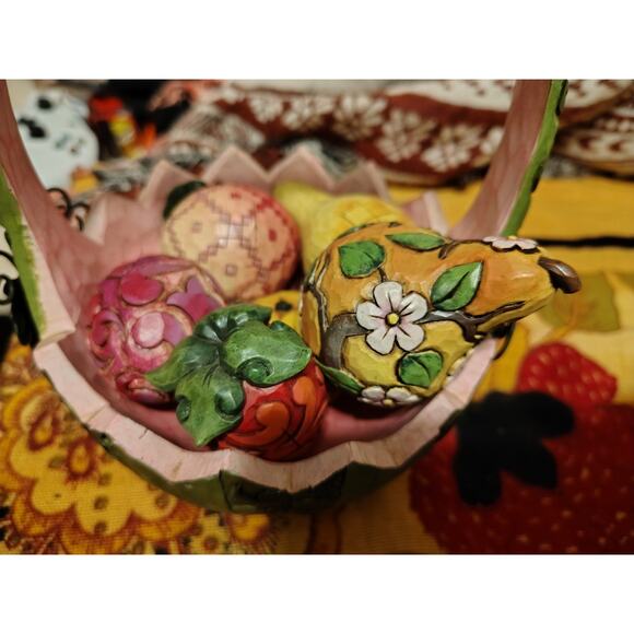 Jim Shore 2007 A Taste Of Summer’s Goodness Basket Watermelon 6 Pieces Of Fruit - Picture 4 of 16